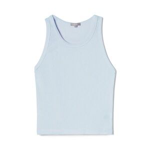 PJ Harlow Kyle Supima Cotton Ribbed Crew Neck Crop Tank Loungewear PJs